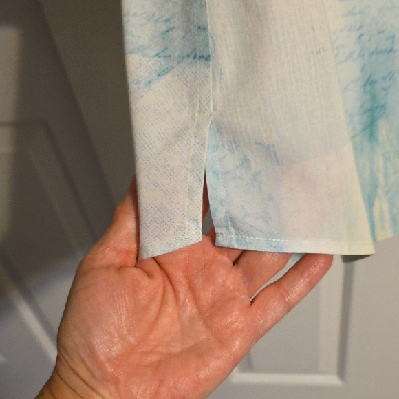 Chico's Pastel Blue and Yellow Shirt - Picture 7 of 11